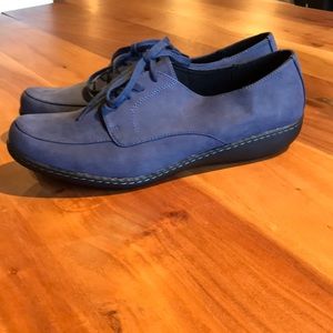 Soft Style Moyen Womens Blue Faux Suede Cushion Lace Up Comfort Shoes NWT